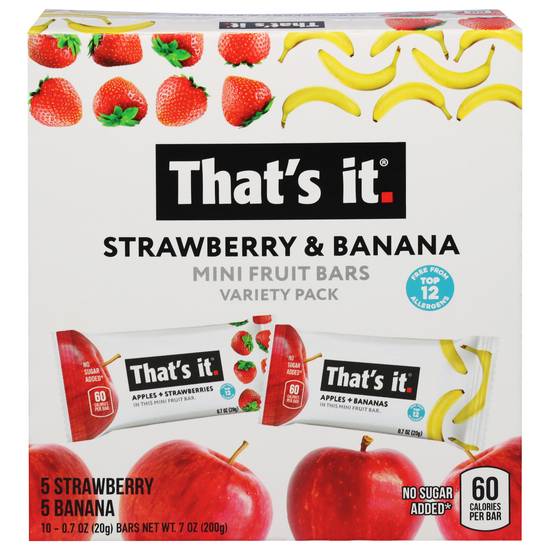 That's It. Mini Fruit Bars Variety pack (10 ct) (strawberry-banana)