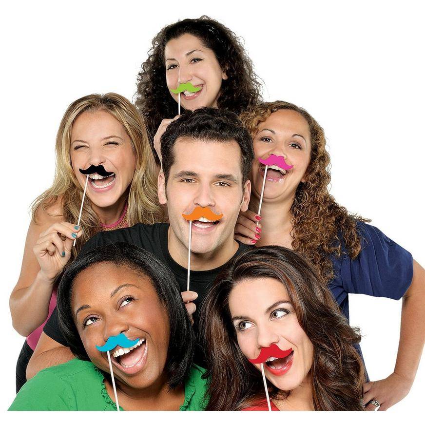 Moustache Photo Props 6ct