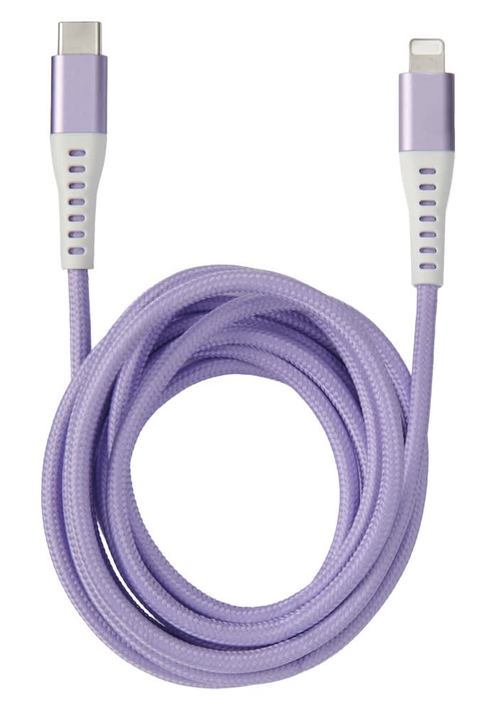 Bauhn Purple USB C to Lightning Charging Cable