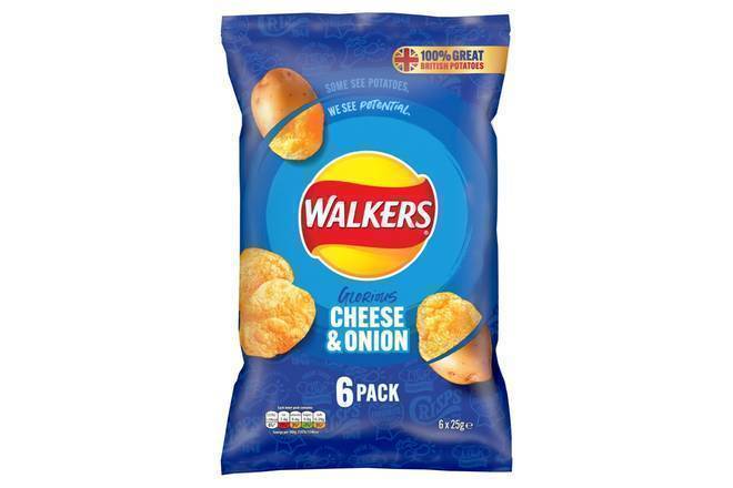Walkers Cheese & Onion 25g 6pk