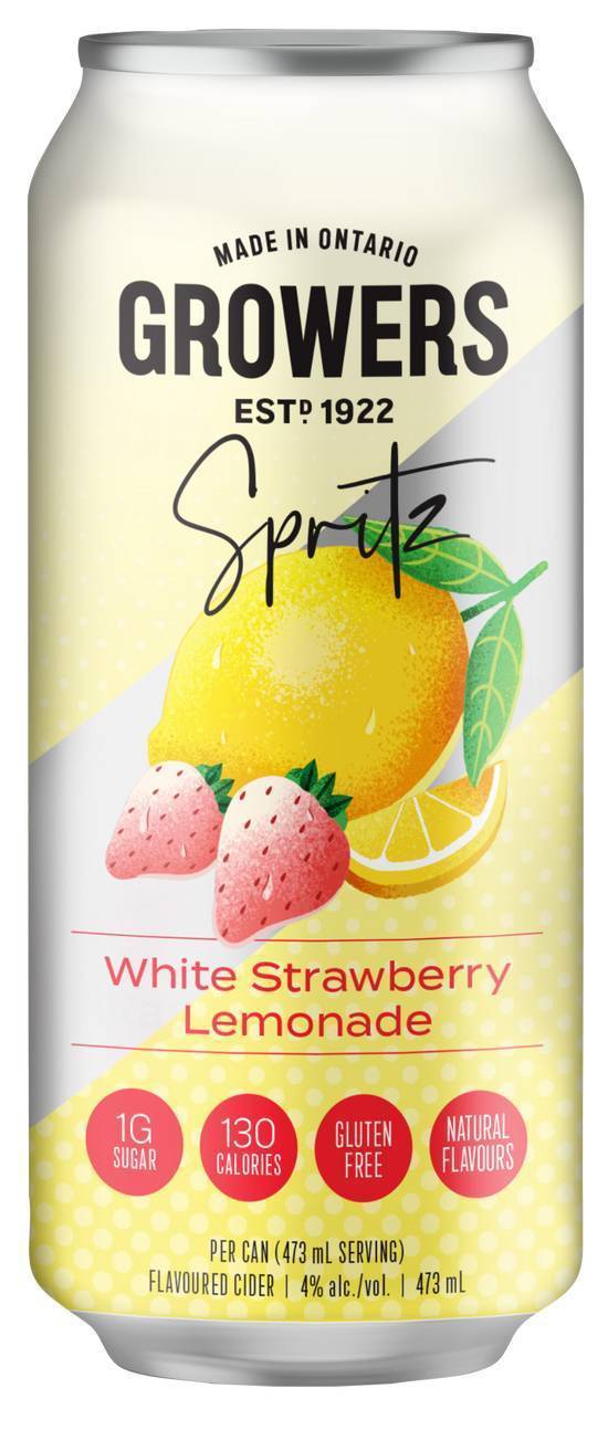 Growers Spritz White Strawberry Lemonade 473mL (4.0% ABV)