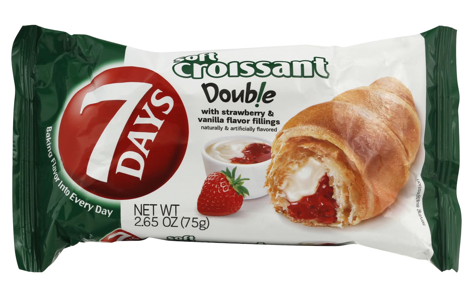 7Days Soft Croissant Double, Strawberry & Vanilla (2.7 oz)