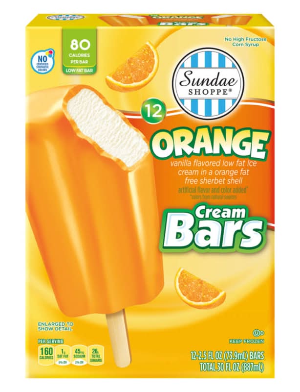 Sundae Shoppe Cream Bars, Orange (12 x 2.5 fl oz)