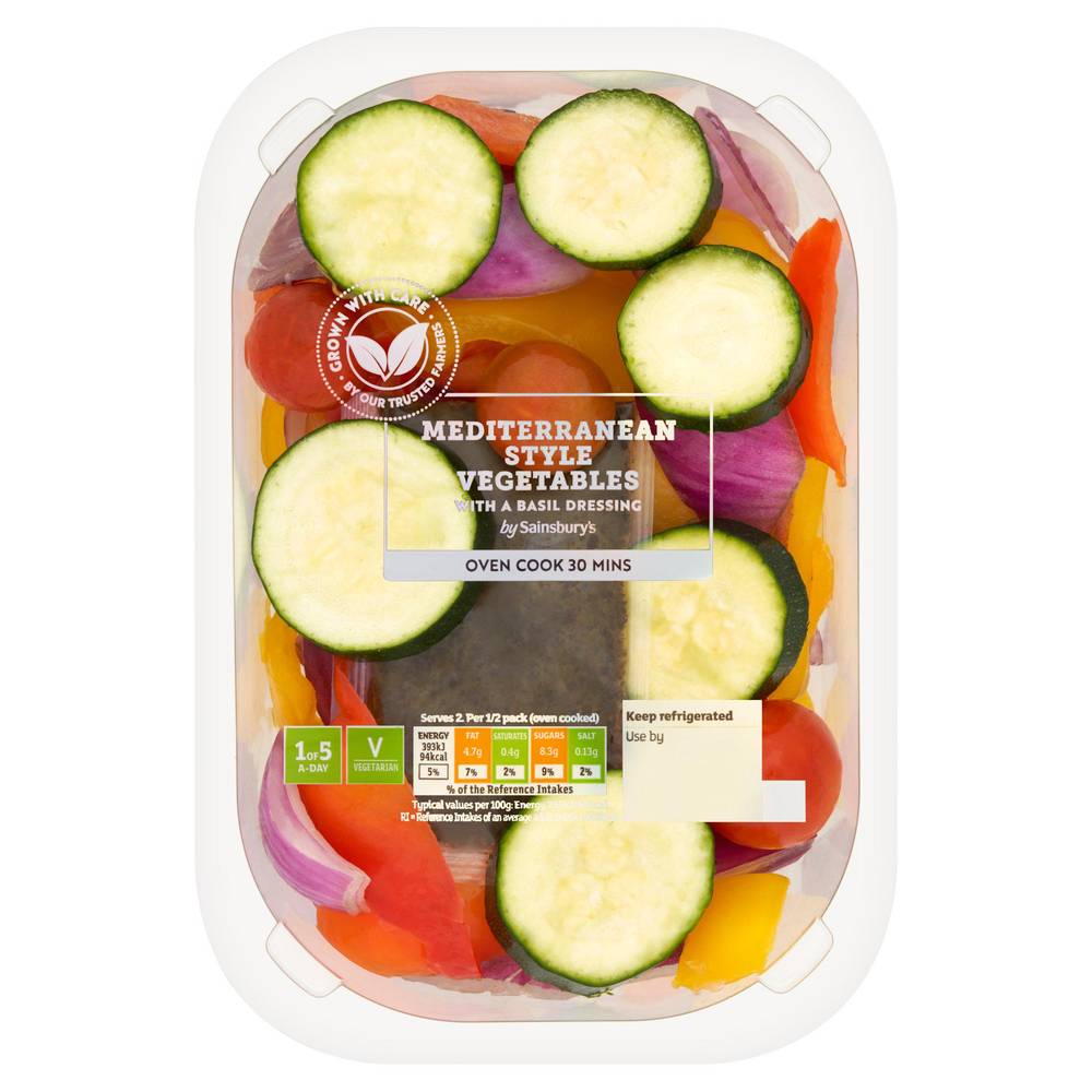 Sainsbury's Ready To Roast Mediterranean Style Vegetables 400g (Serves 2)