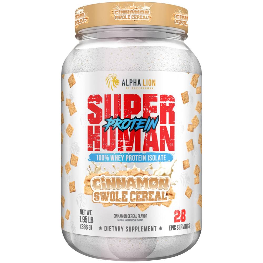 Alpha Lion Superhuman 100% Whey Protein Isolate, Cinnamon Cereal (1.95 lbs)