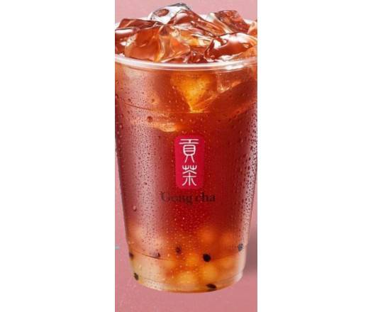 Strawberry Passion Fruit Earl Grey Tea with white pearls