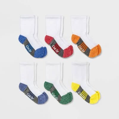 Cat & Jack Baby Boys Crew Socks, 12-24M, Assorted (6 ct)