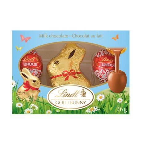 Lapin gold bunny et œufs lindt – chocolat au lait – emballage de 3 (26 g) - lindt gold bunny & egg milk chocolate 3 pack (26 g)