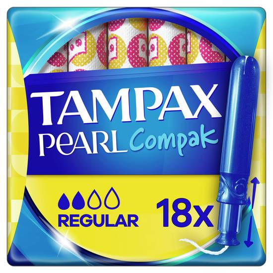 Tampax - Compak pearl tampons avec applicateur régulier (18 pièces)