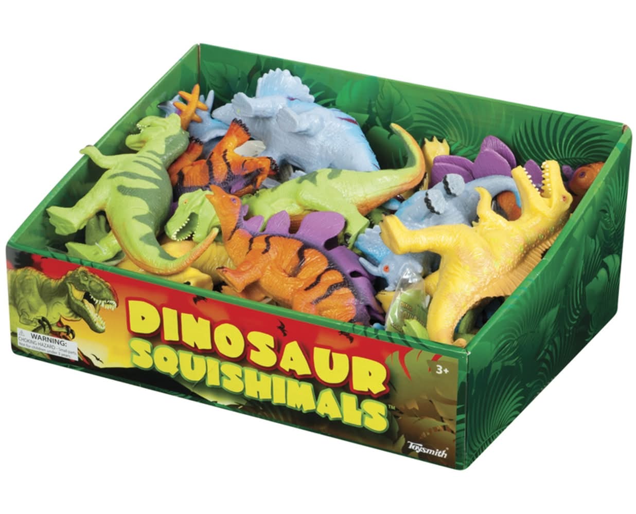 Toysmith Dinosaur Squishimals Multicolored 1 Pc