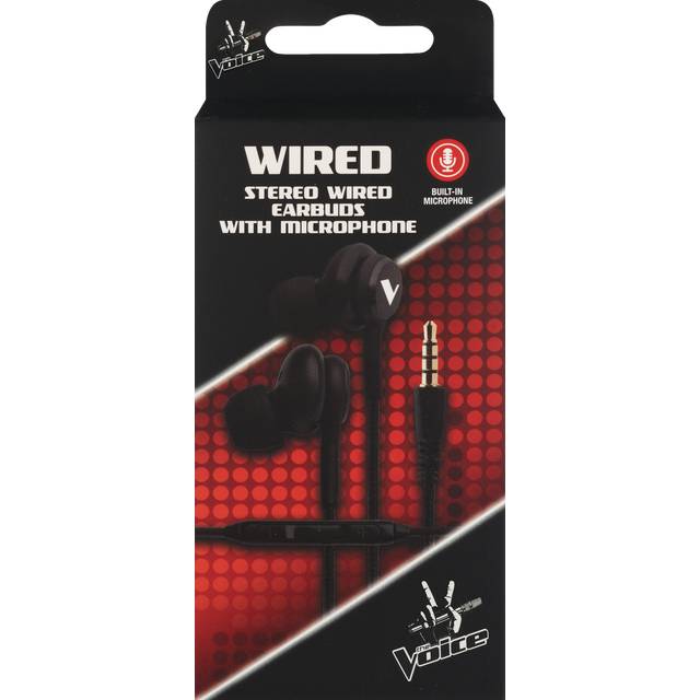 The Voice Stereo Wired Earbuds With Microphone, Black