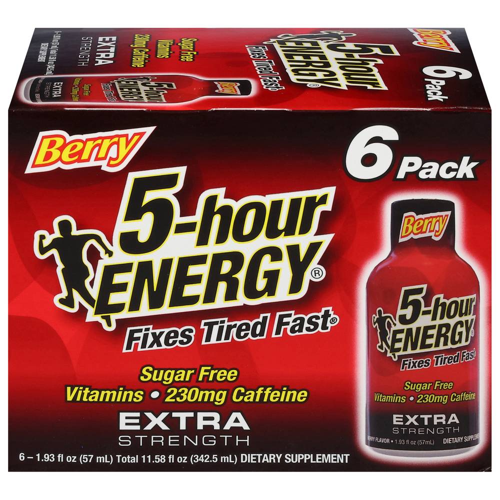 5-Hour Energy Extra Strength Berry Energy Supplement (6 ct,11.58 fl oz)