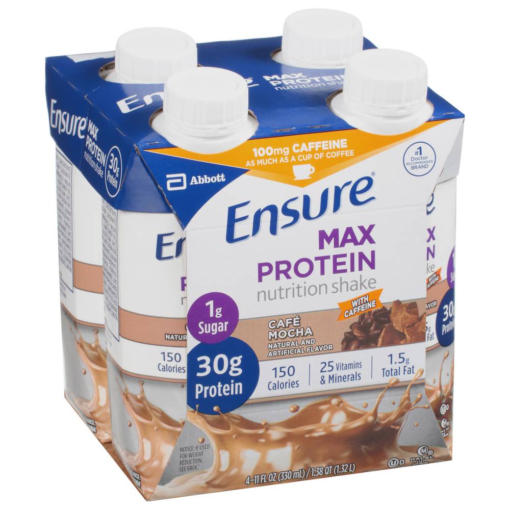 Ensure Max Protein Nutrition Shake, Cafe Mocha (4 x 13.12 oz)