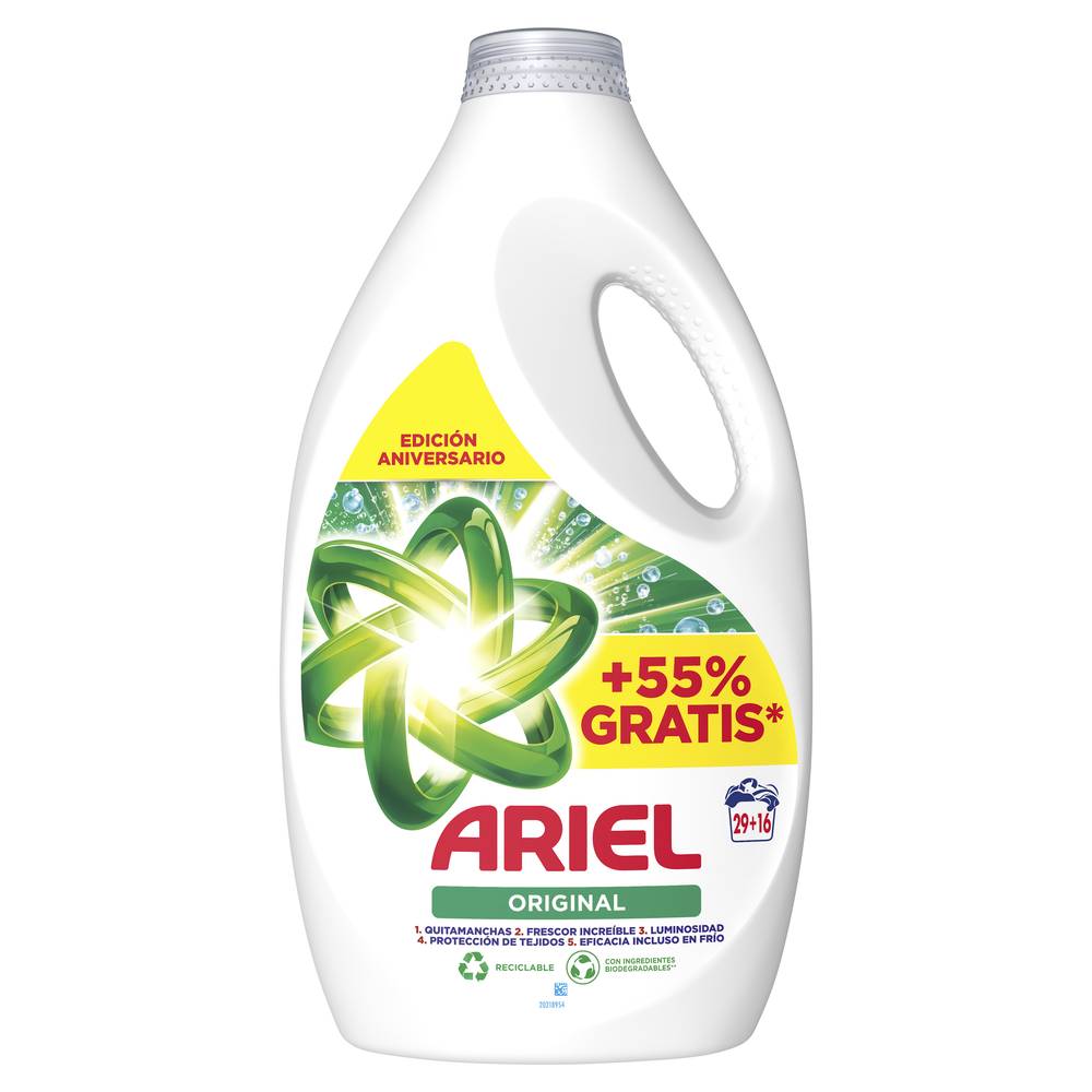 Detergente Líquido Ariel Original 29+16 Lv