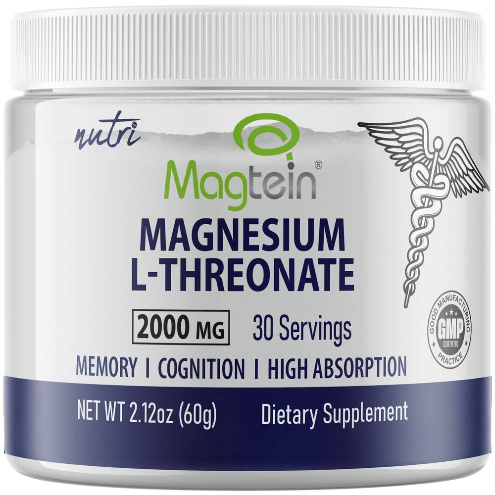 Magnesium L-Threonate Powder With Magtein - Support Cognitive Function, Memory & Sleep (30 Servings)