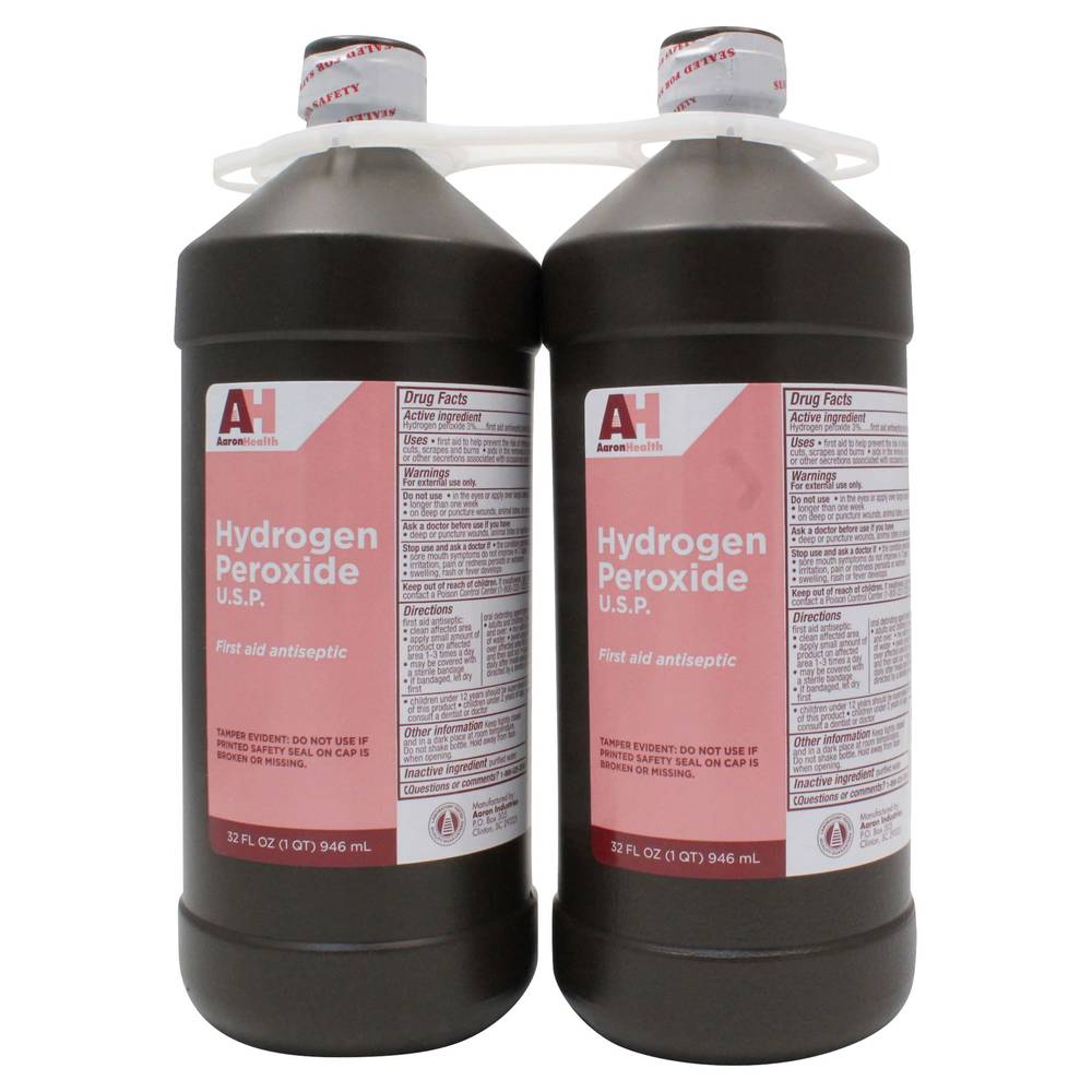 Aaron Health Hydrogen Peroxide, 32 fl oz, 2-count