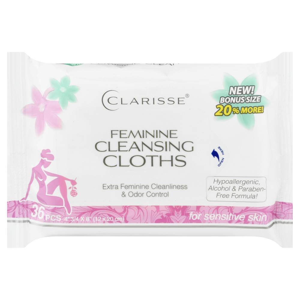 Clarisse For Sensitive Skin Feminine Cleansing Cloths (36 ct)