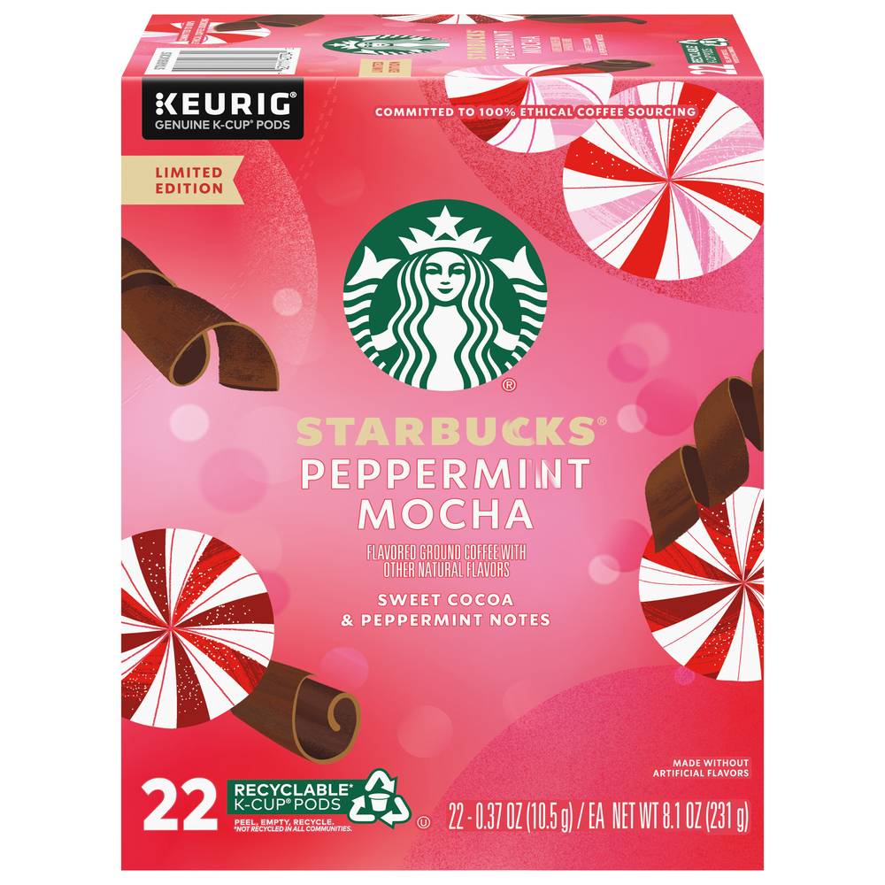 Starbucks Ground Peppermint Mocha Coffee (0.37 oz, 22 ct)