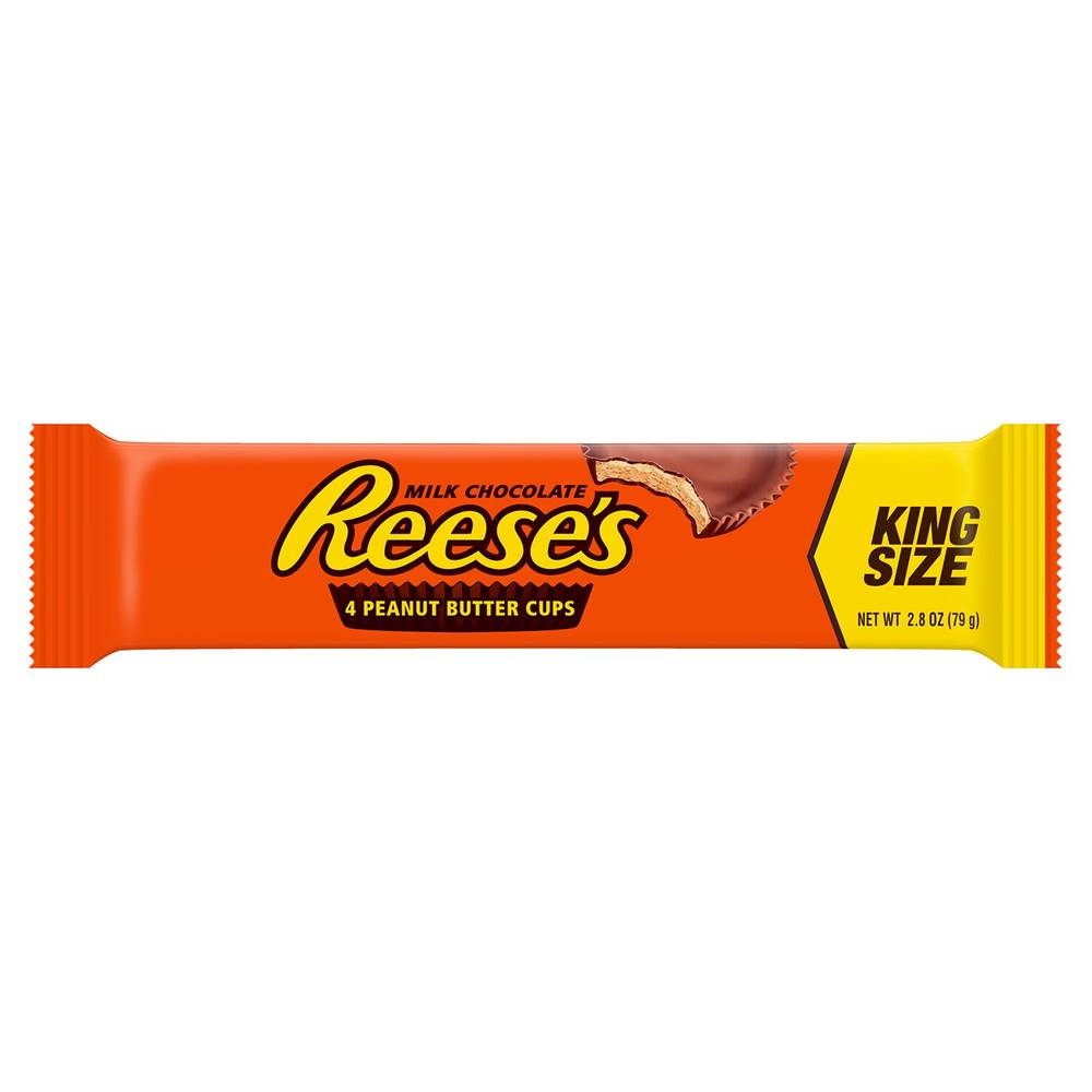 Reese'S Milk Chocolate Peanut Butter Cups King Size Candy, 4 Ct, 2.8 Oz