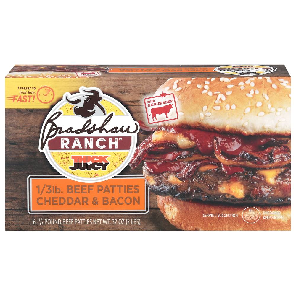 Bradshaw Ranch Thick N Juicy Cheddar & Bacon Beef Patties (2 lbs)