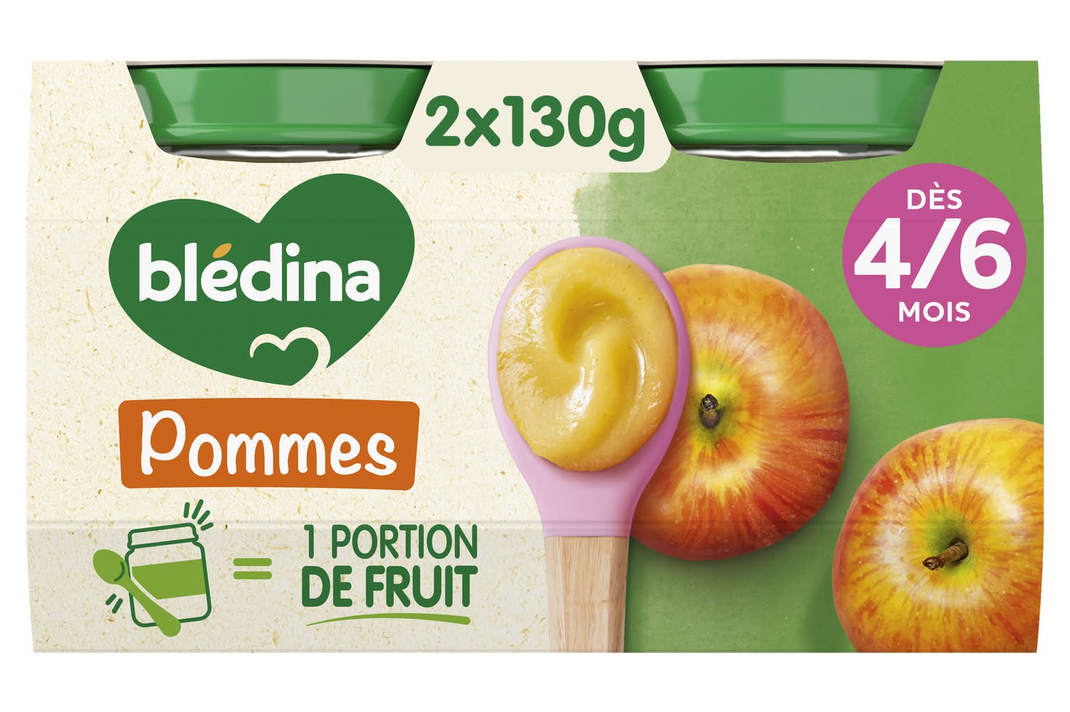 Blédina - Pots fruits mon 1er petit pot pommes dès 4/6 mois (260g)
