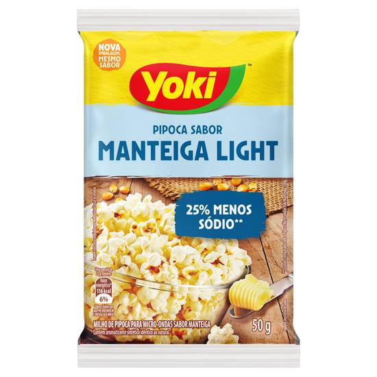 Yoki pipoca para micro-ondas sabor manteiga light (50 g)