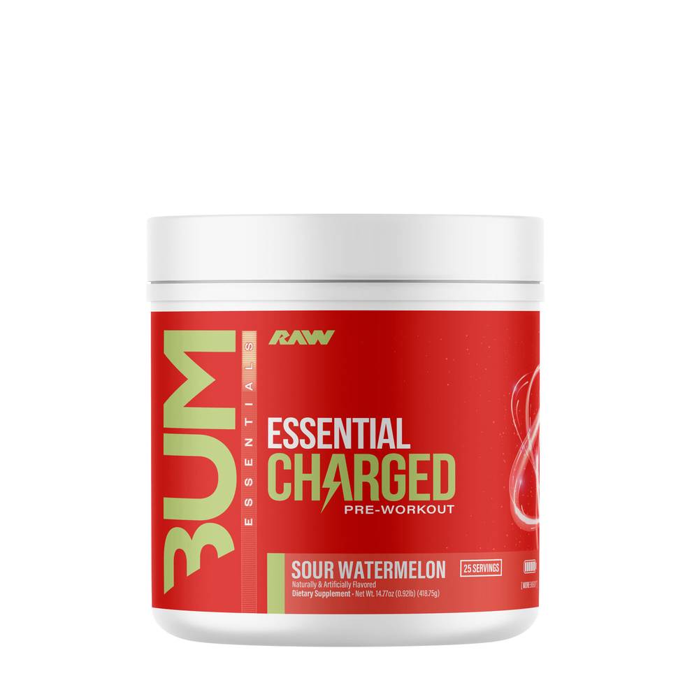 Get Raw Nutrition Essential Charged Preworkout, Sour Watermelon (17.19 oz)