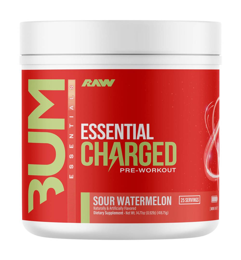 Get Raw Nutrition Essential Charged Preworkout, Sour Watermelon (17.19 oz)