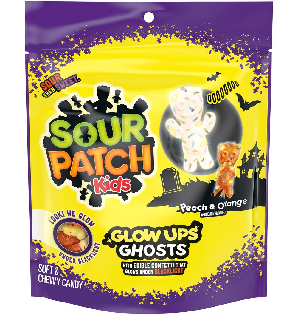Sour Patch Kids Glow Ups Ghosts Halloween Soft & Chewy Candy - 8.37oz