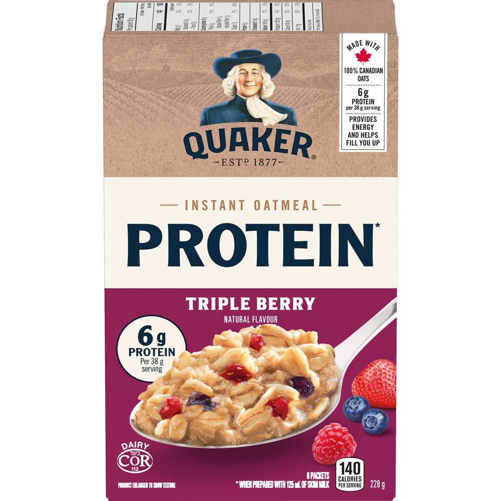 Quaker High Protein Triple Berry Oatmeal (228 g)