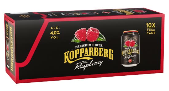 Kopparberg Raspberry, Premium Cider (10 x 330ml)