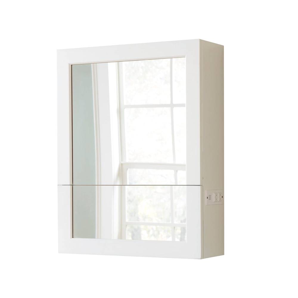 allen + roth 20-in x 26-in x 7-in White Soft Close Bathroom Wall Cabinet | LW198MC17-S