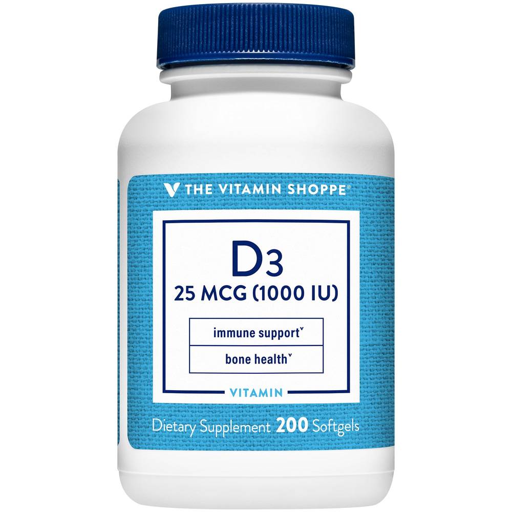 The Vitamin Shoppe Vitamin D3 Bone Health and Immune Support 25 Mcg