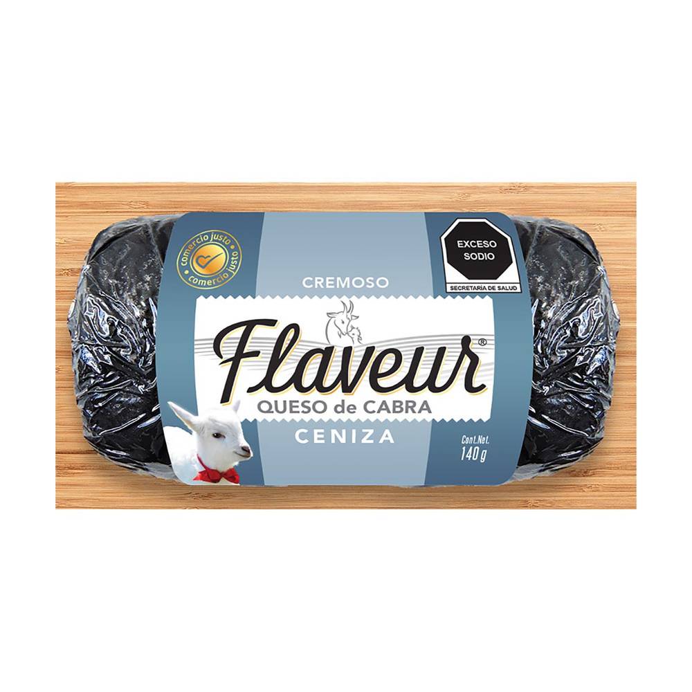 Flaveur · Queso cremoso de cabra ceniza (140 g)