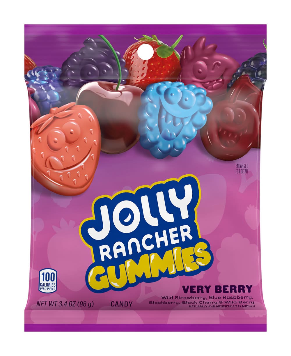 Jolly Rancher Gummies Candy Bag, Very Berry (3.4 oz)