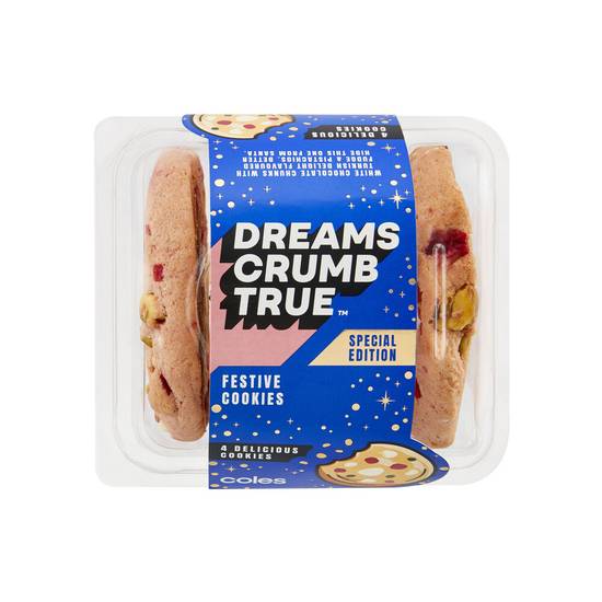 Coles Festive Dreams Crumb True Cookie 4 pack