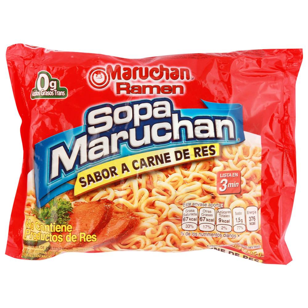 Maruchan · Fideos ramen sabor a carne de res (85 g)