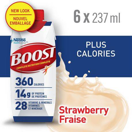 Boost Plus Calories Strawberry Formulated Liquid Diet Drink (pack of 6 | 6 x 237 ml)