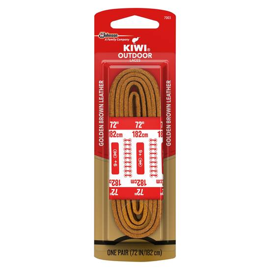 Kiwi Outdoor Golden Brown Leather Shoe Laces 72 Inches