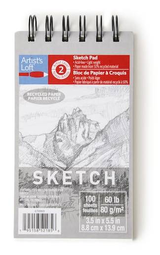 Artist's Loft Recycled Sketch Paper Pad, 3.5 In x 5.5 In, White