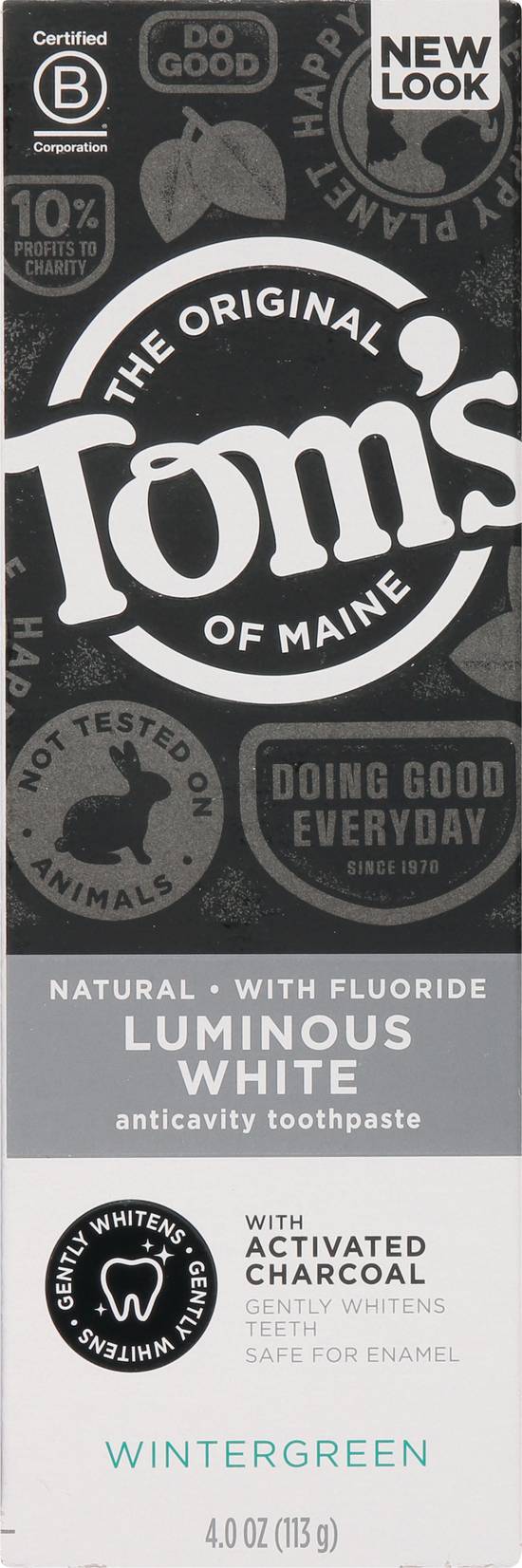 Tom's Of Maine Luminous White Charcoal Toothpaste (4 oz)
