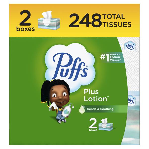 Puffs Facial Tissue With Lotion, 8.4" x 8.2" (248 ct)