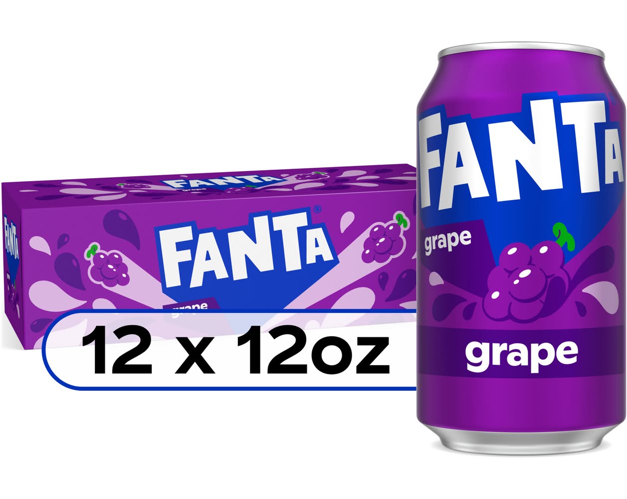 Fanta Flavored Soda, Grape (12 x 12 fl oz)