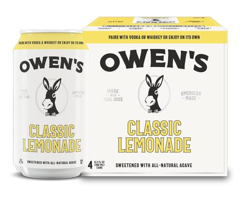 Owen's Craft Mixers Premium Cocktail Mixer, Classic Lemonade (4 x 8.2 fl oz)