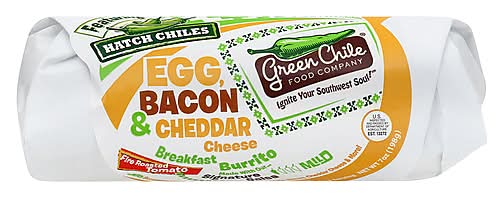 Green Chile Egg Bacon and Cheddar Cheese Burrito