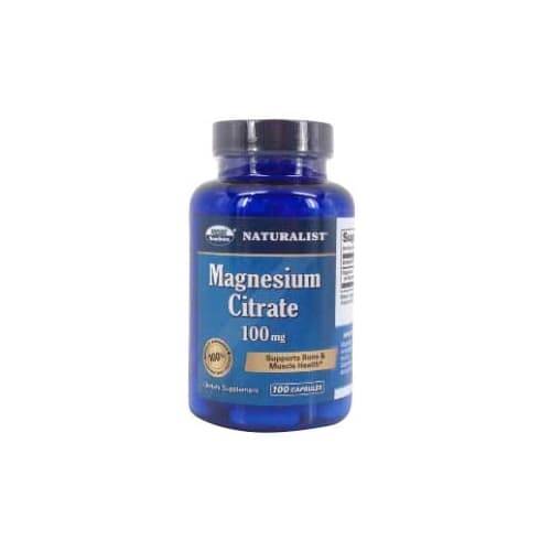 Naturalist Magnesium Citrate 100 mg Supplement (100 capsules)