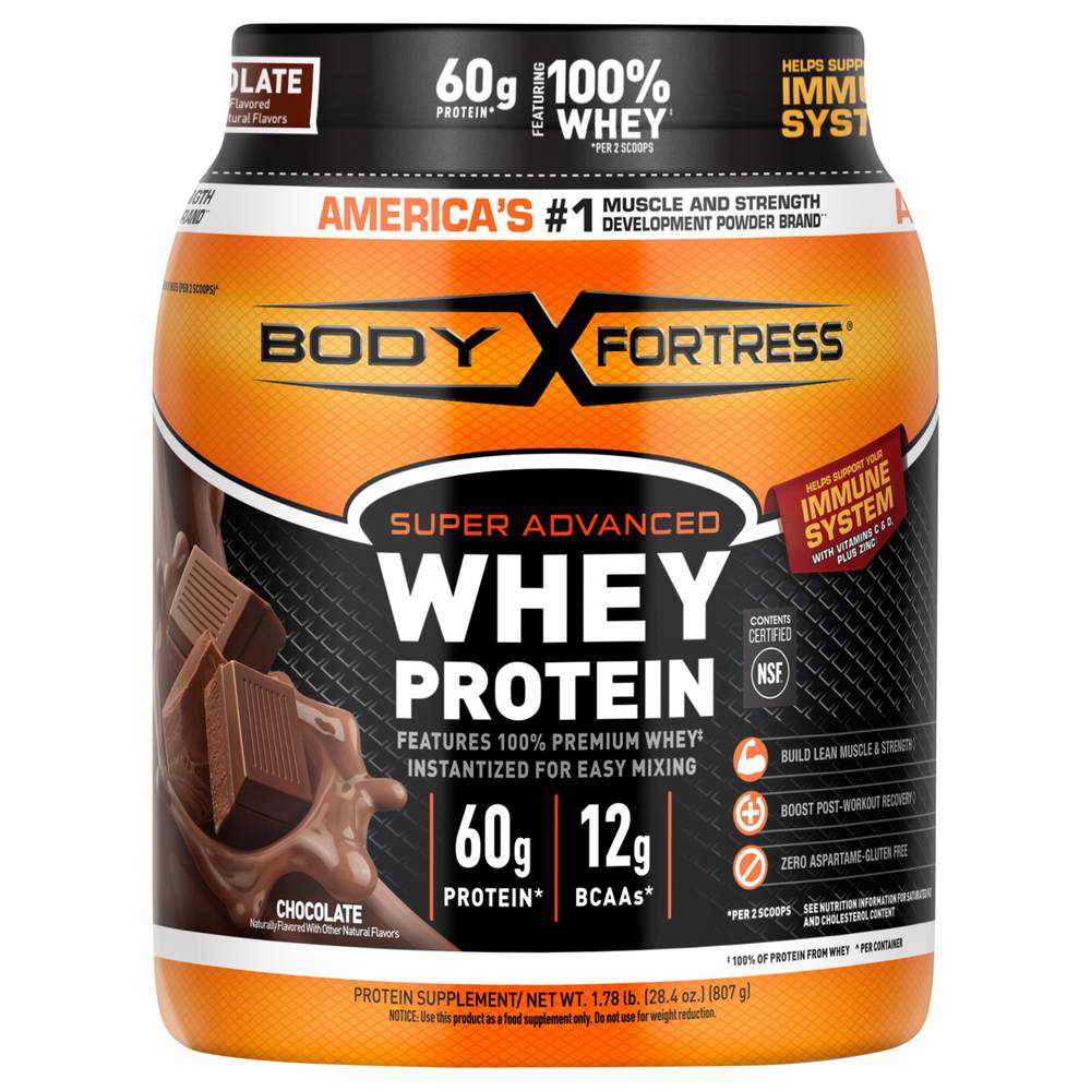 Body Fortress Super Advanced Whey Protein, Chocolate (28.6 oz)