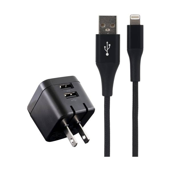 Ativa Wall Charger Usb-A To Lighting Cable (black)