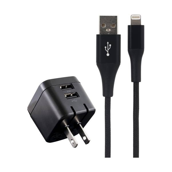 Ativa Wall Charger Usb-A To Lighting Cable, Black