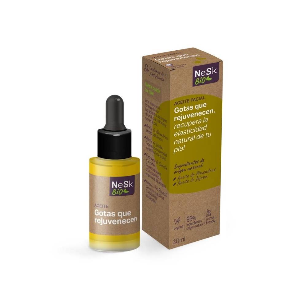 Aceite Facial "Gotas que Rejuvenecen" de NeSk BIO 30 ml